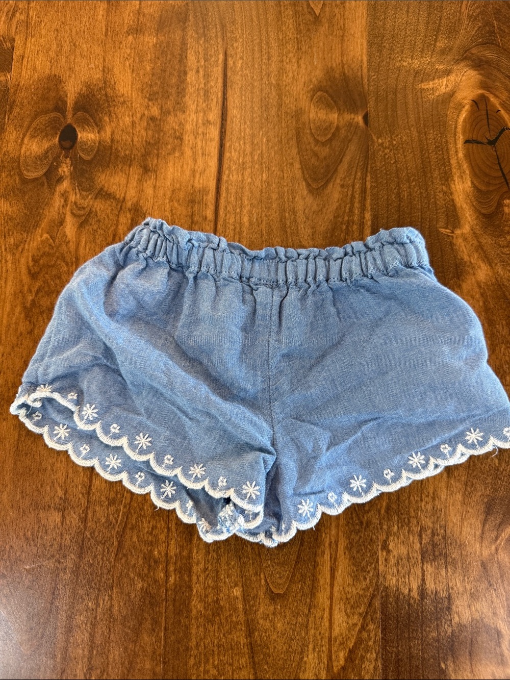 Old Navy Light Blue High-Waist Girls' Scallop Hem Shorts